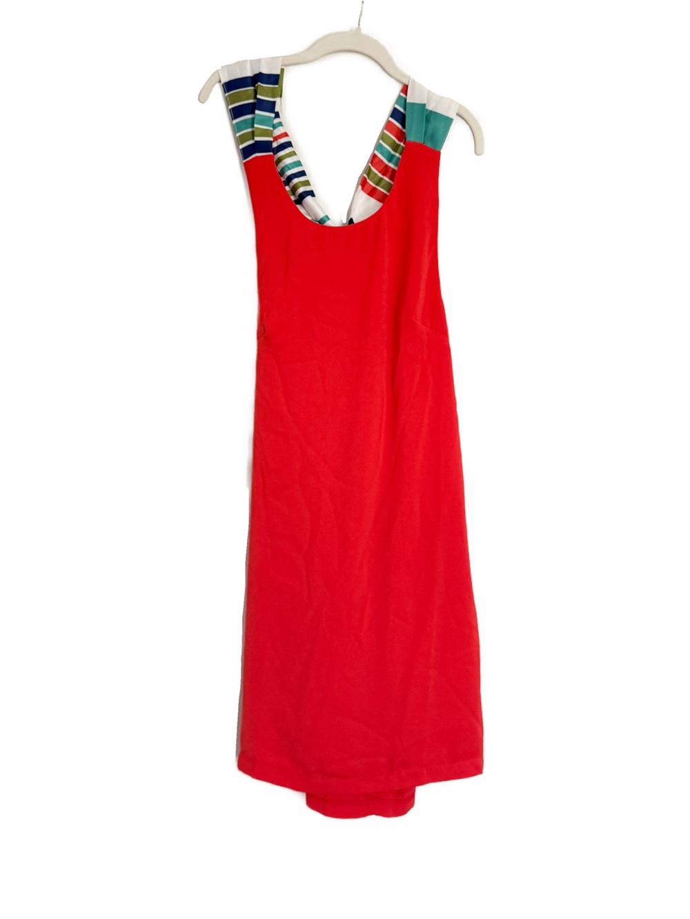 Lulu’s Joyful Red Orange Multi-Stripe Tie Back Dress Size Large NWT - Picture 5 of 6